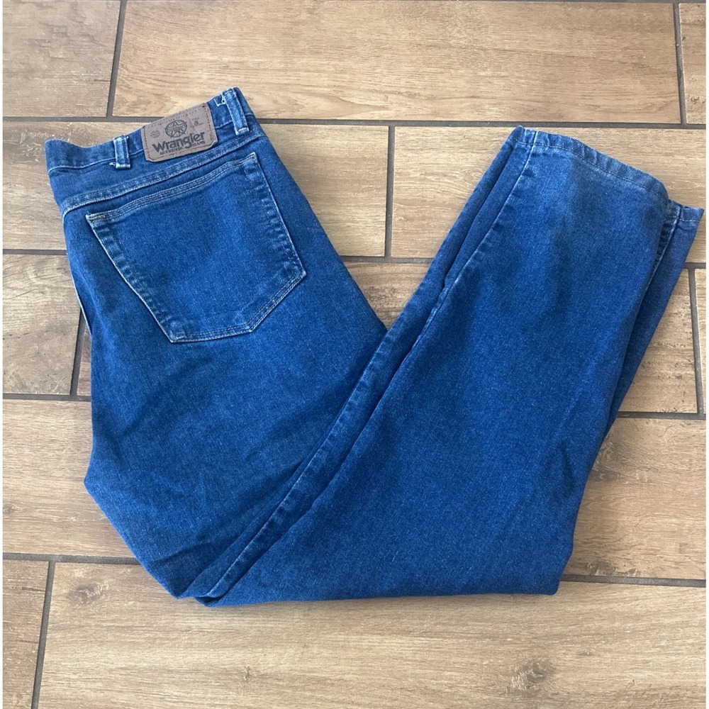 Wrangler Jeans Mens 36x30 Blue Excellent Authentic Straight Leg 85900DW